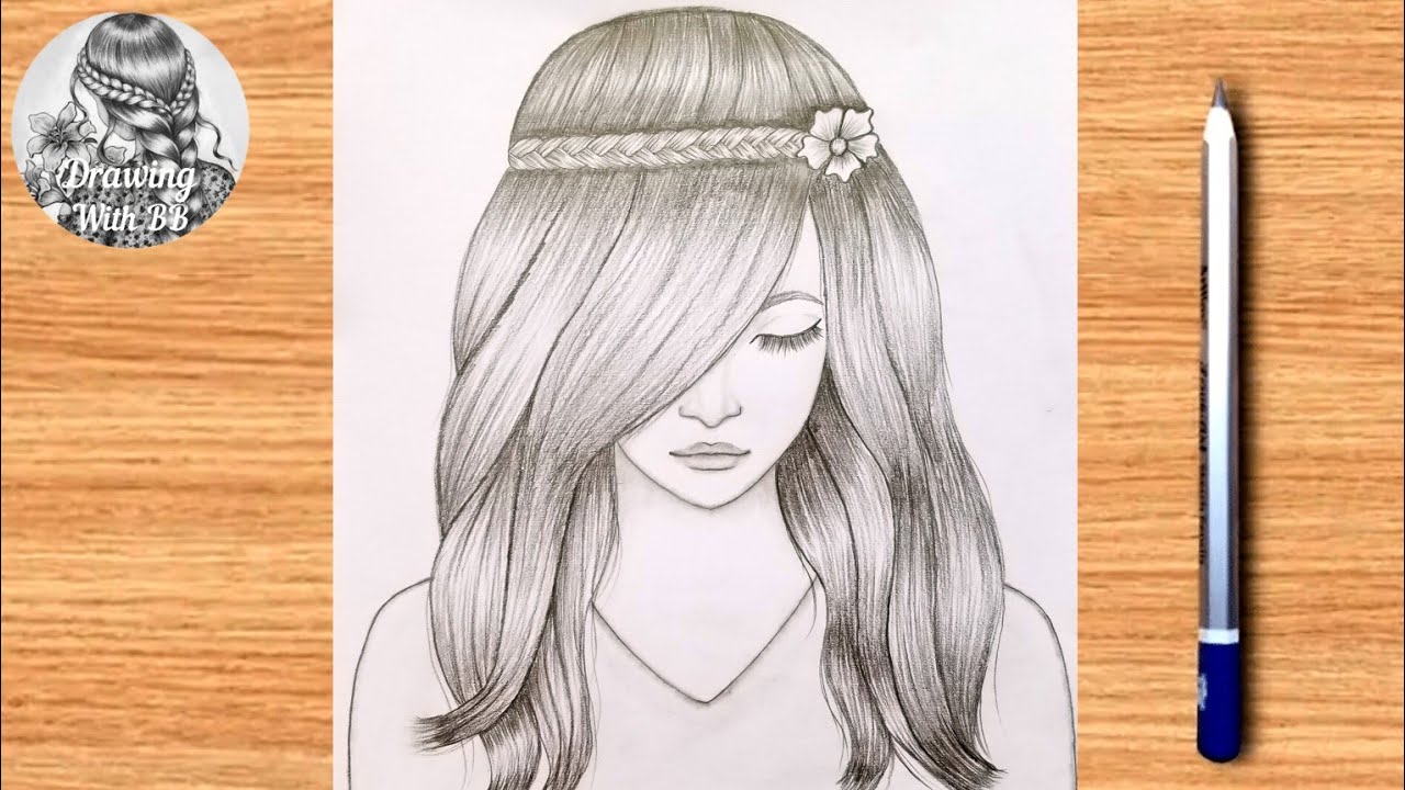 How To Easy Draw A Pencil Sketch Of Beautiful Girl Face - video Dailymotion